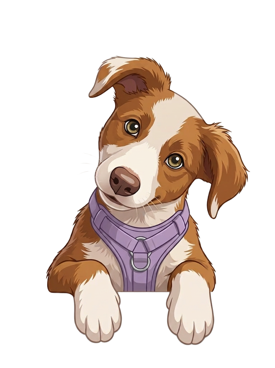 Poppy Walker, a burnt orange and white rescue dog